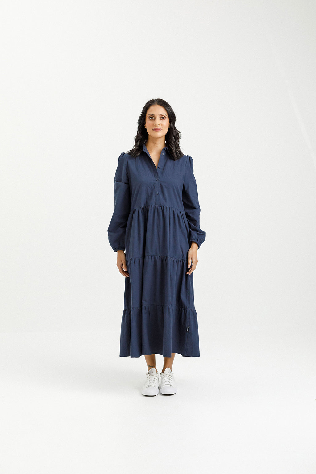 Long Sleeve Khloe Dress - Indigo Blue