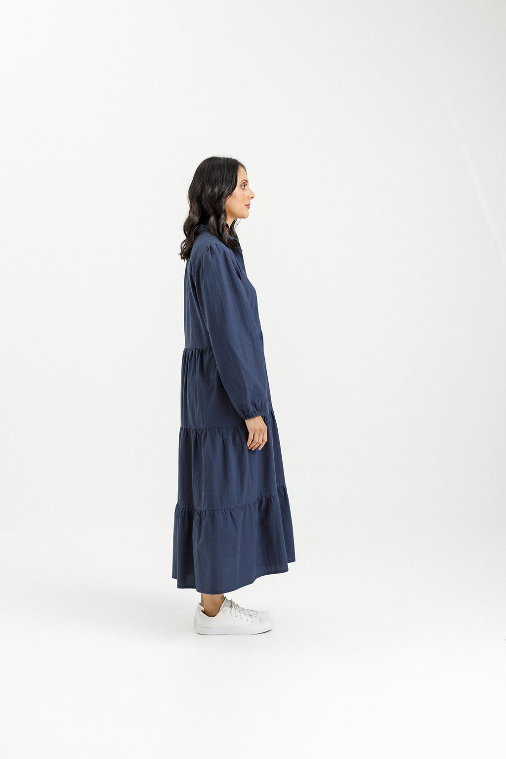 Long Sleeve Khloe Dress - Indigo Blue