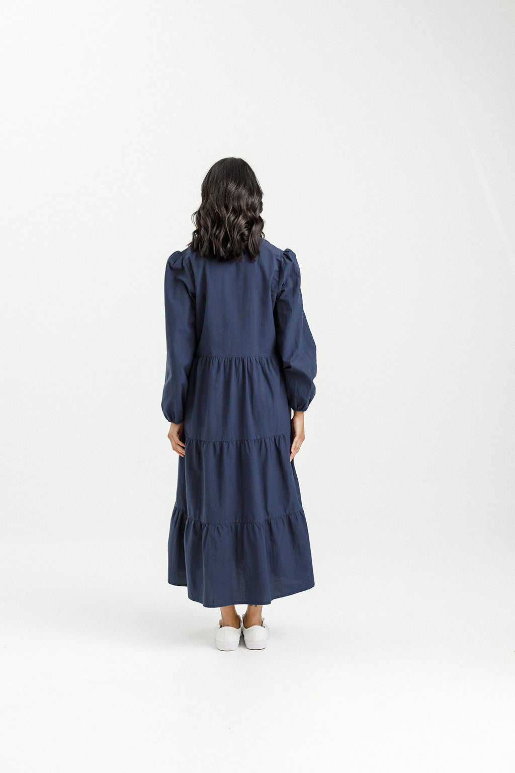 Long Sleeve Khloe Dress - Indigo Blue