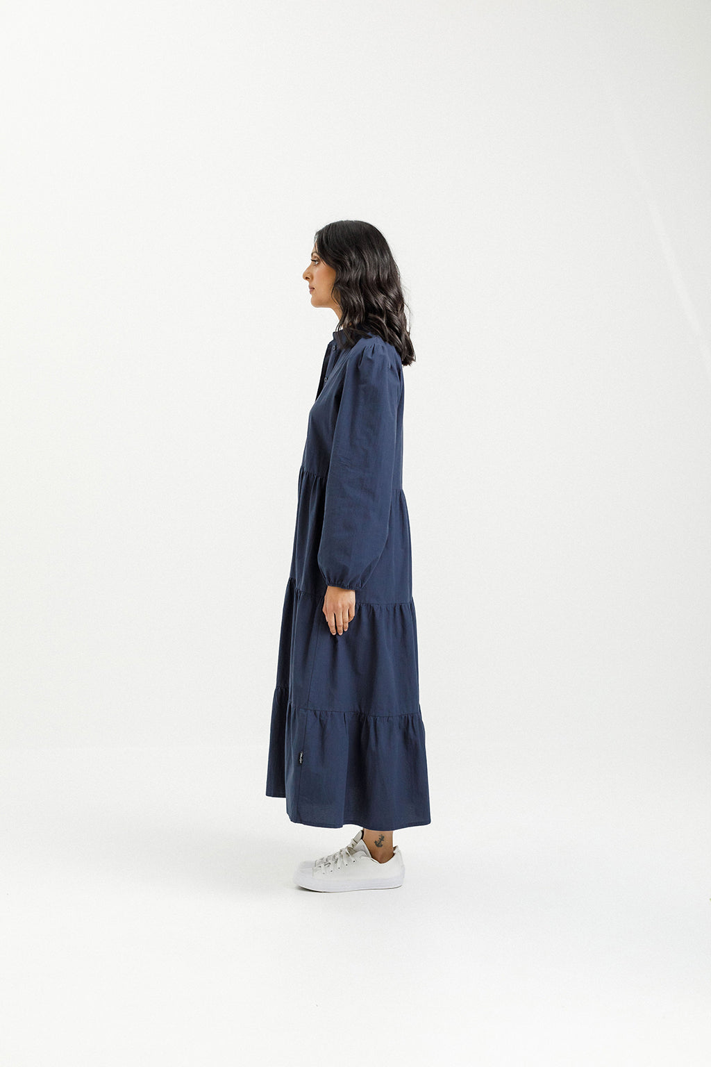 Long Sleeve Khloe Dress - Indigo Blue