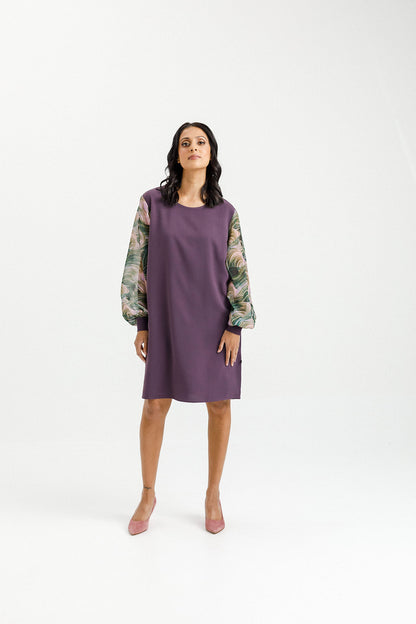 Ariana Dress - Sale - Plum with Bloom Swirl