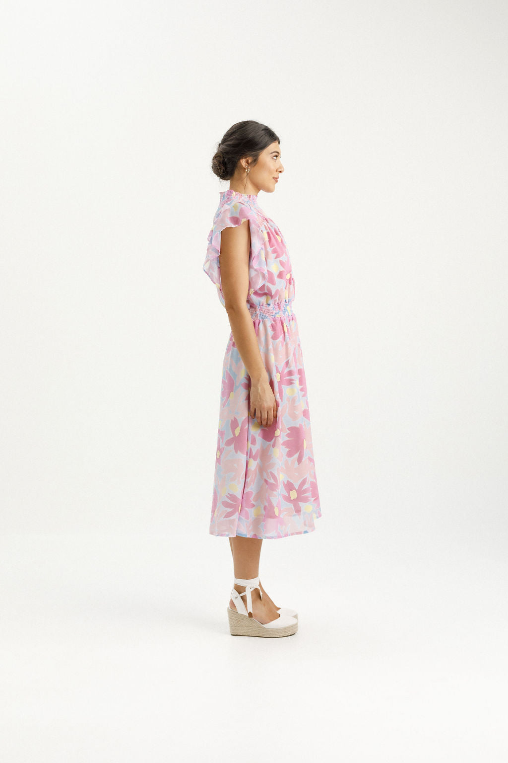 Charlie Midi Dress - Sky Daisies