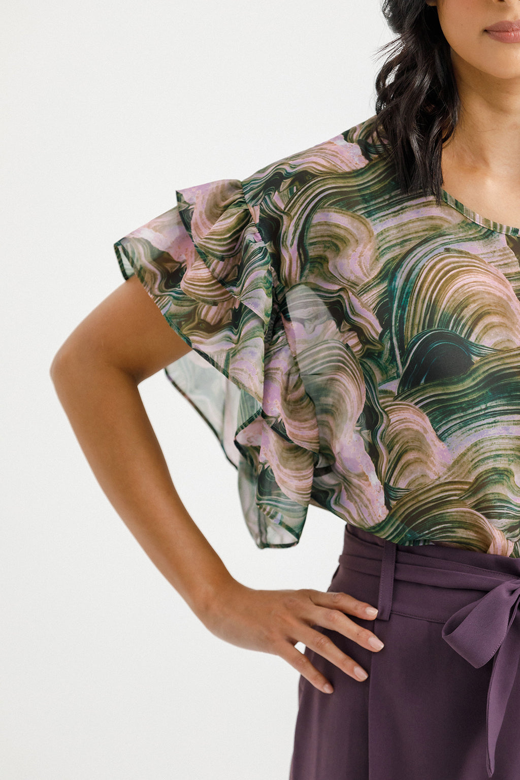 Evelyn Blouse - Sale - Bloom Swirl