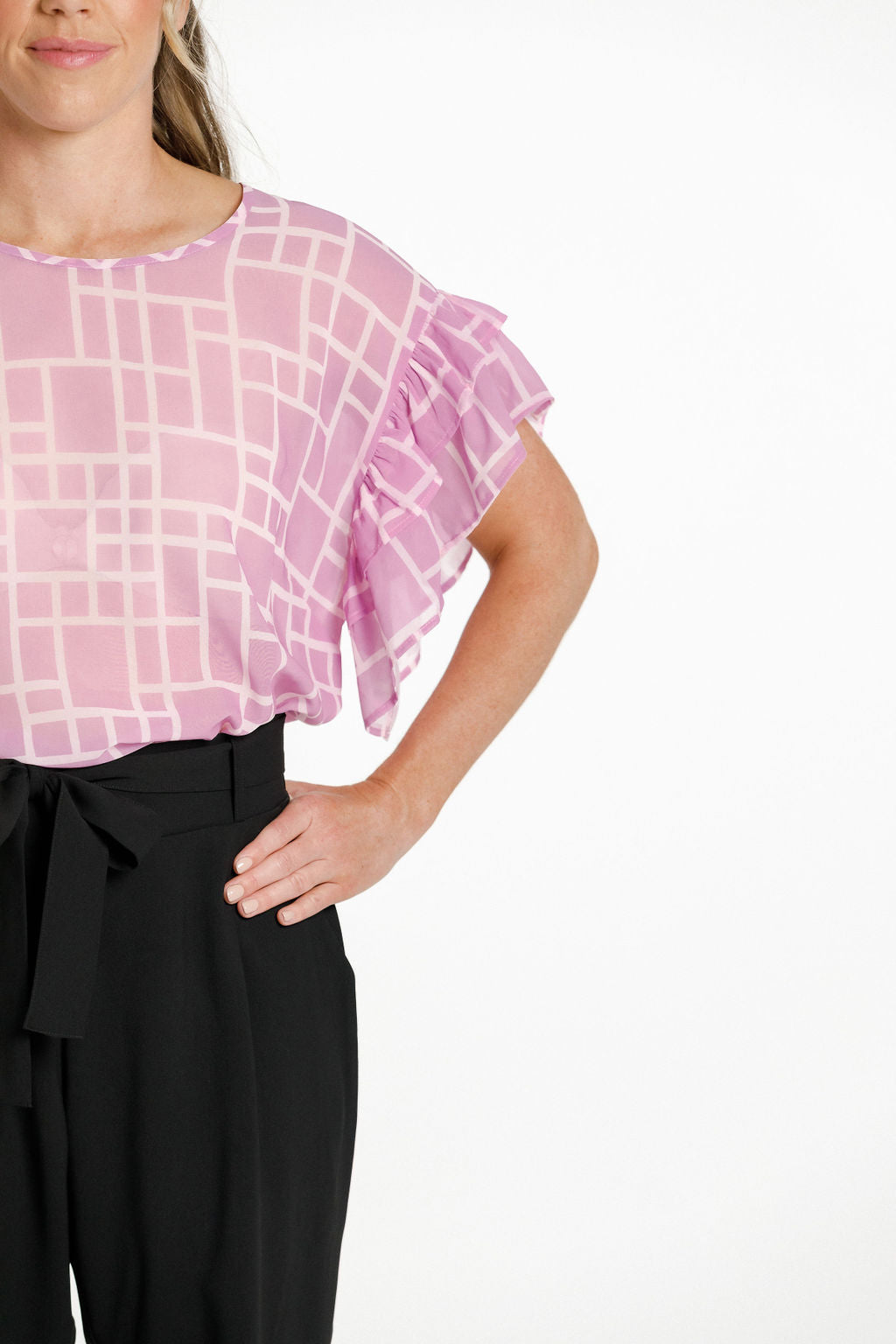 Evelyn Blouse - Sale - Pink Bloom Print