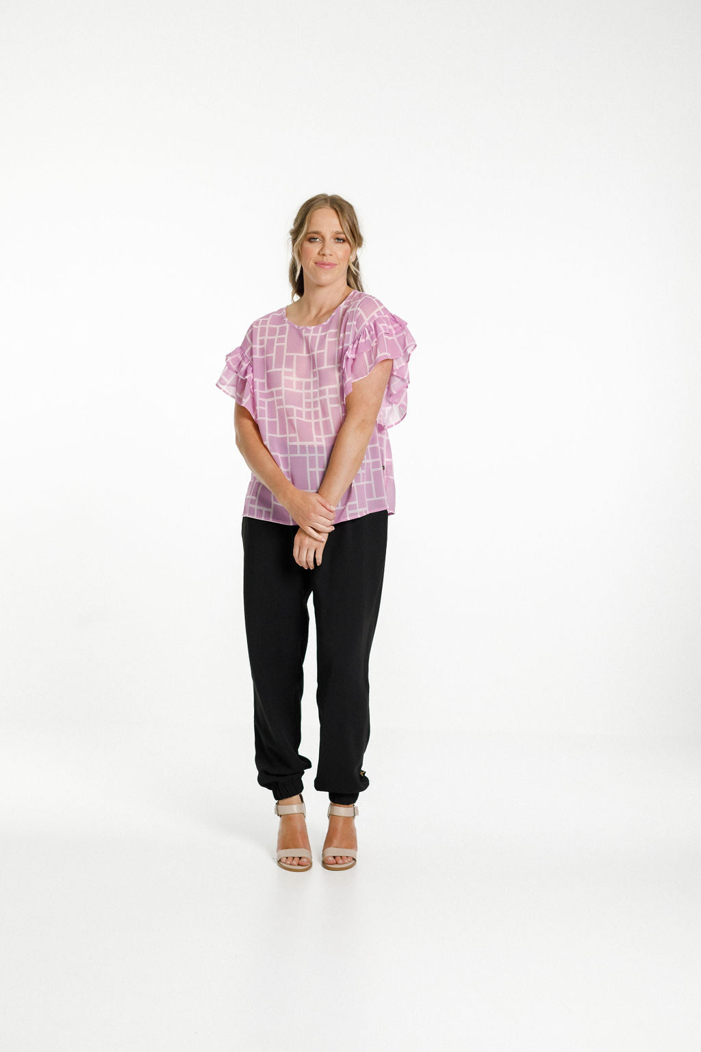 Evelyn Blouse - Sale - Pink Bloom Print