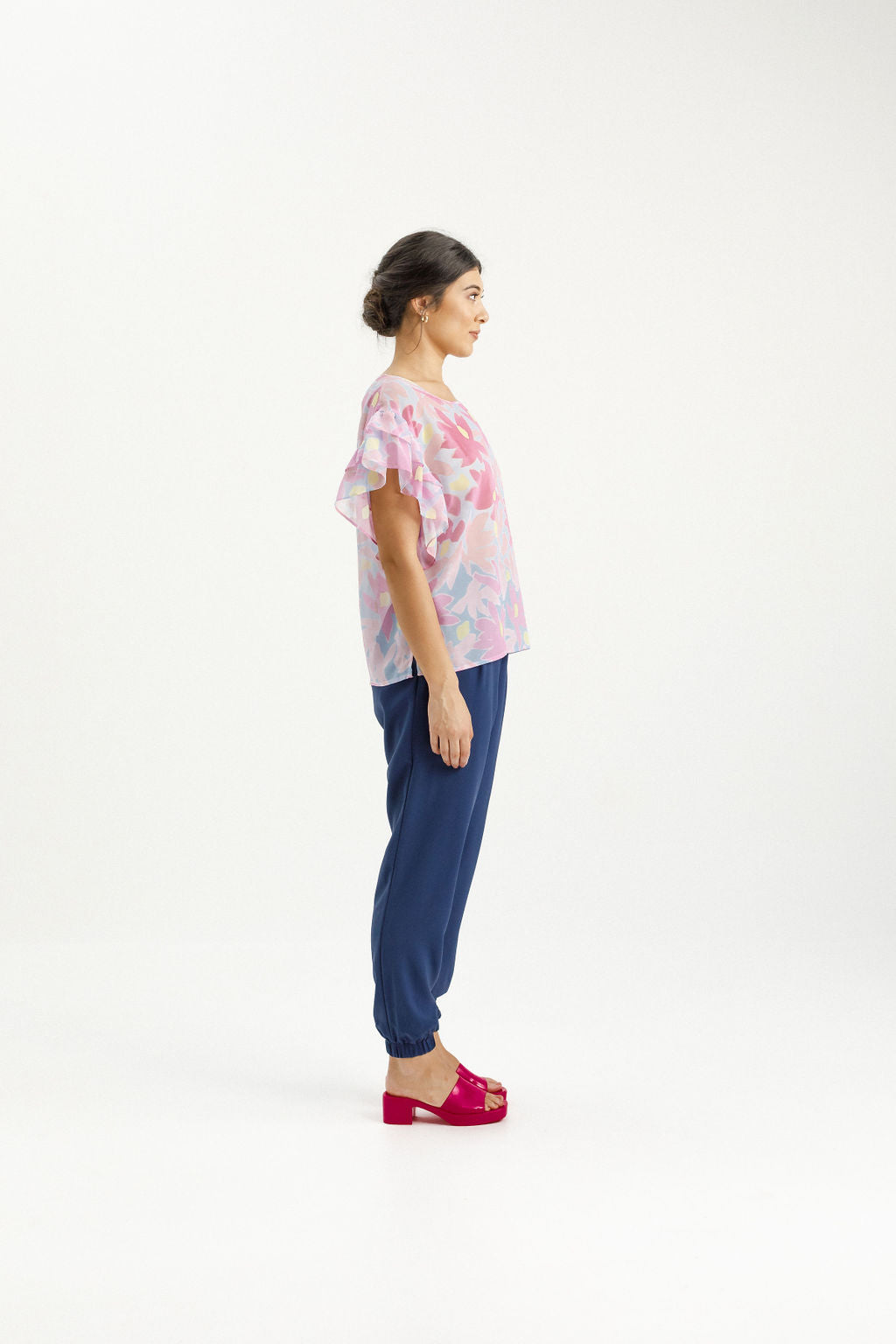 Evelyn Blouse - Sky Daisies