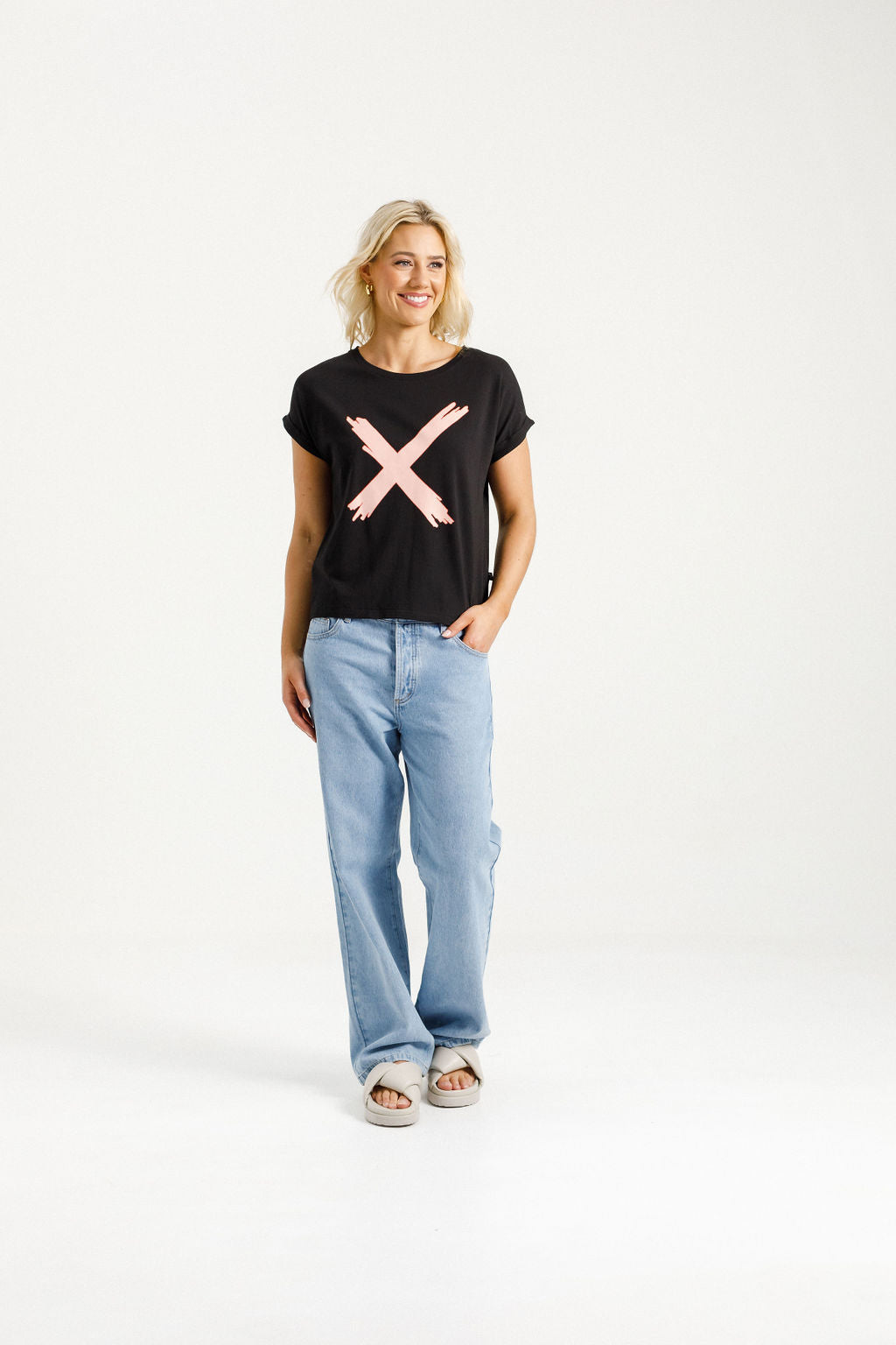 Jackie Tee - Black with Blossom Berry X