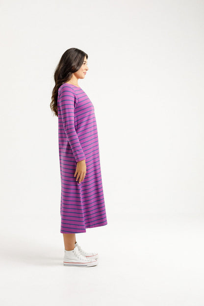 Kinsley Midi Dress - Hyacinth Stripe