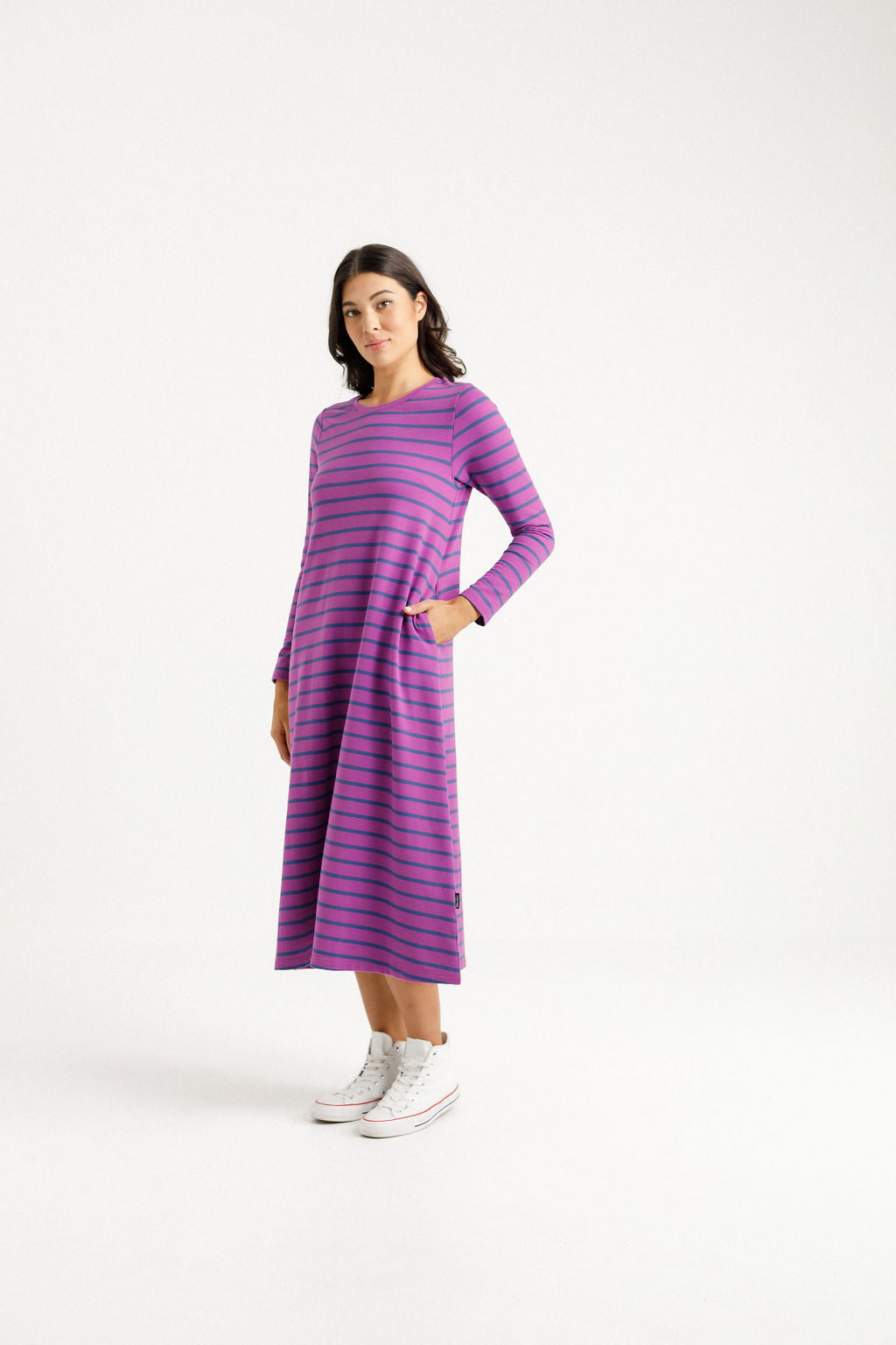 Kinsley Midi Dress - Hyacinth Stripe