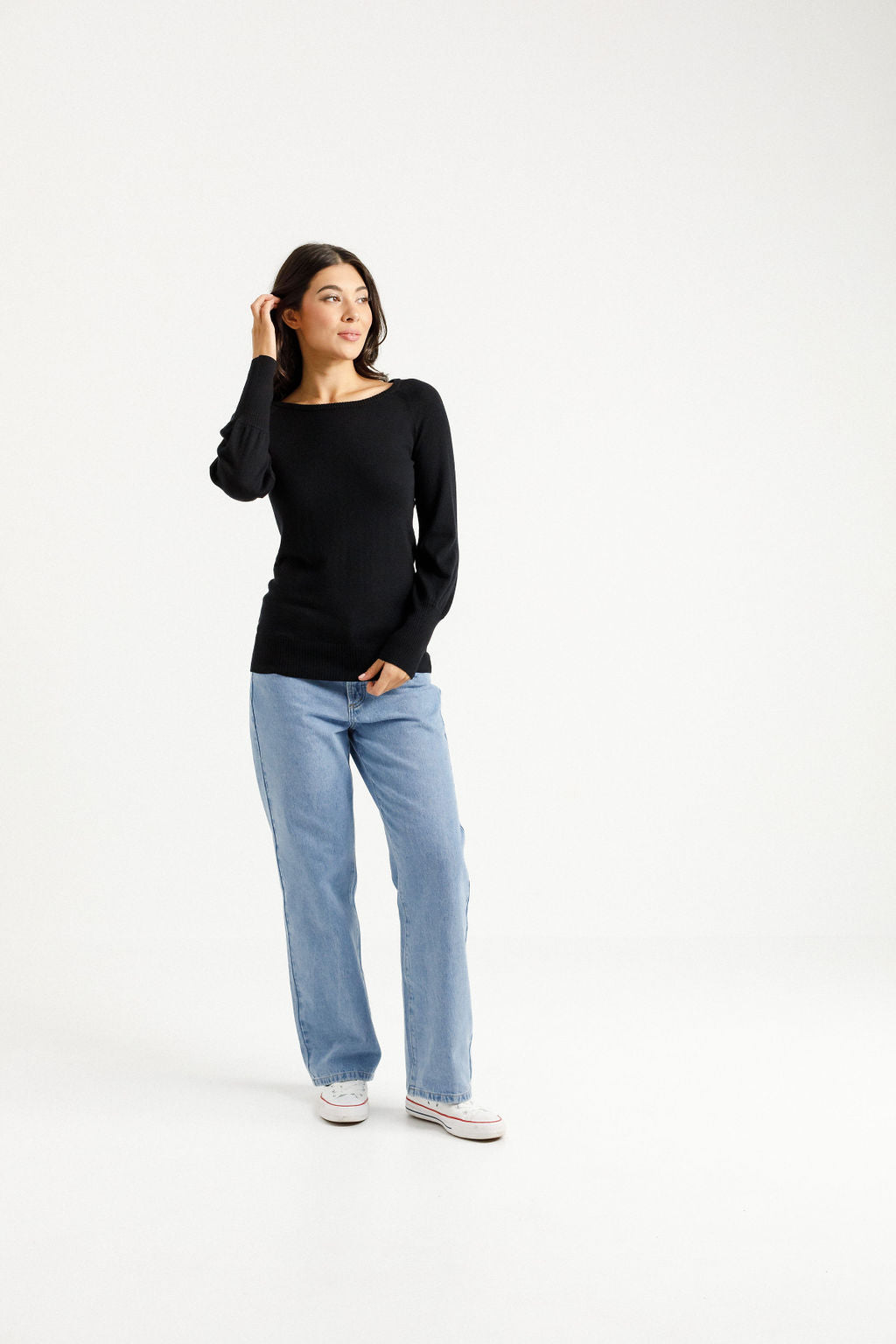 Knitted Grace Crew - Black