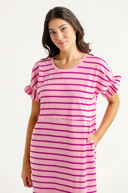 Nevaeh Midi Dress - Candy Stripe