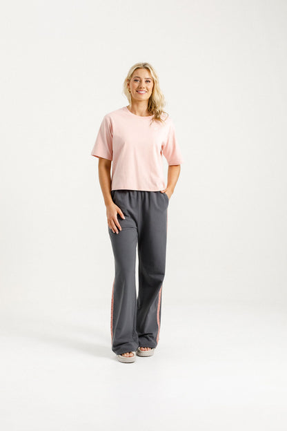 Palazzo Pants - Graphite with Blossom Tape