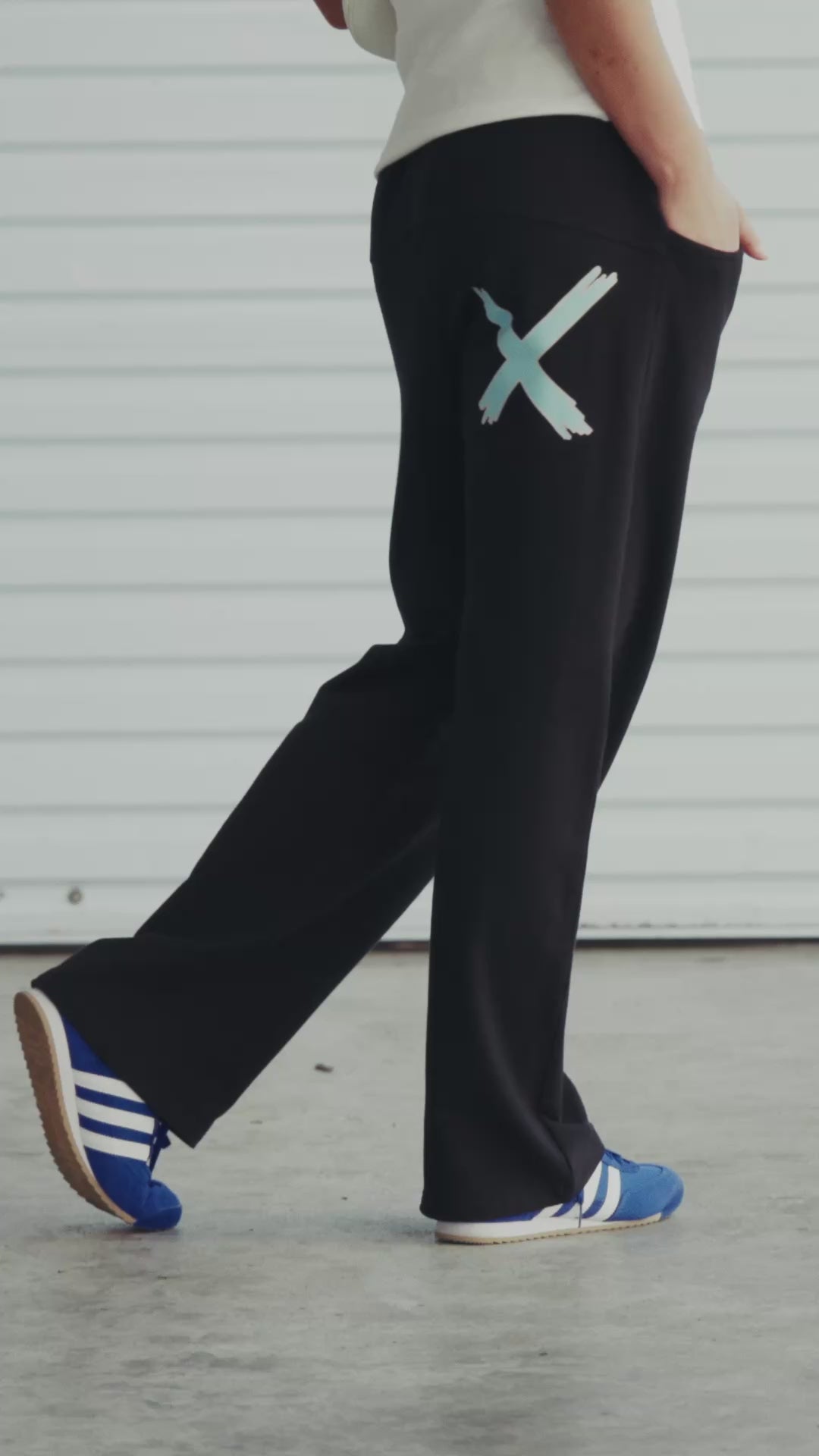 Avenue Pants - Winter Weight - Black with Sapphire/Ivory X