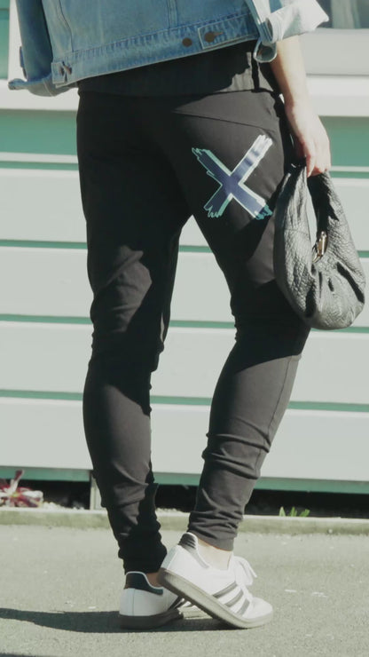 Apartment Pants - Black with Marine Blue Shadow X