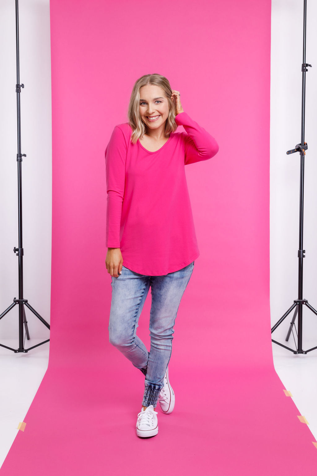 Long Sleeve Tee - Raspberry Pink