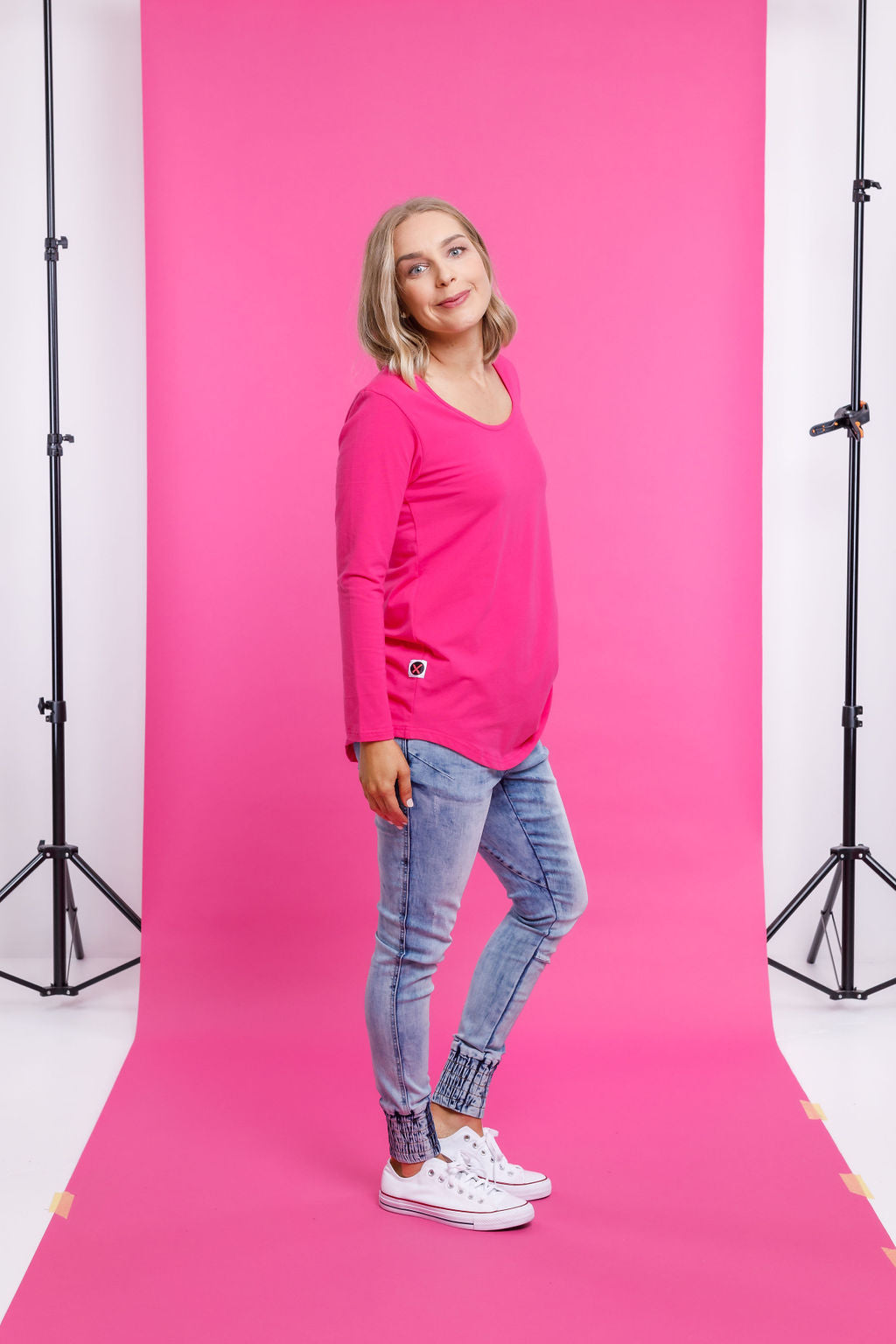 Long Sleeve Tee - Raspberry Pink