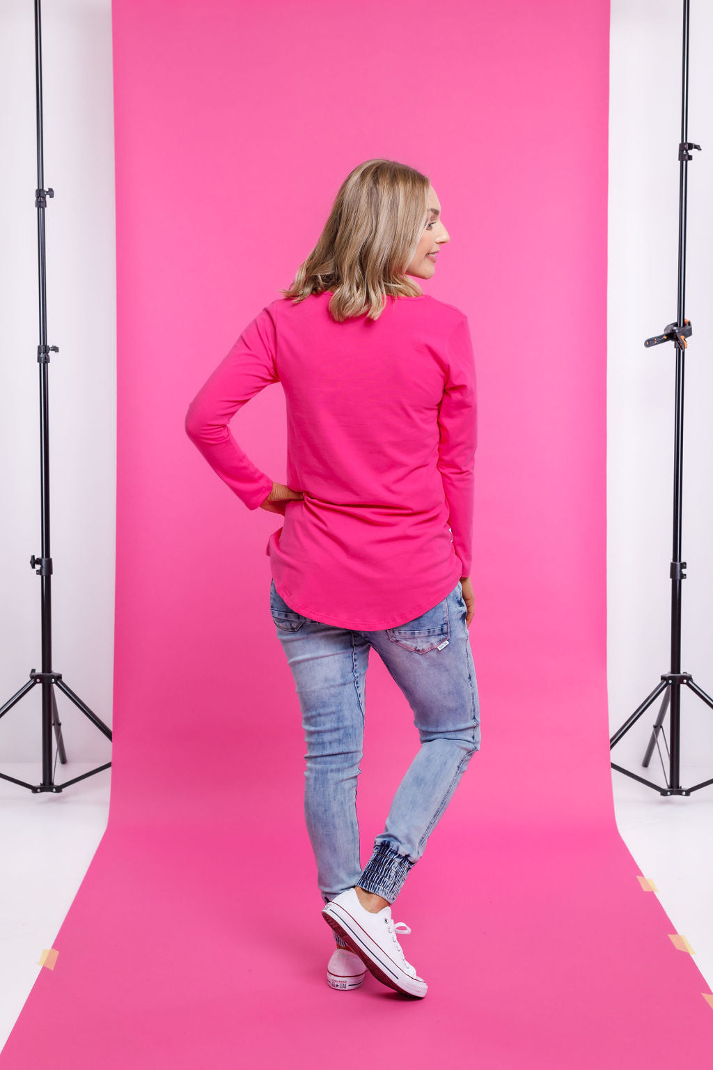 Long Sleeve Tee - Raspberry Pink
