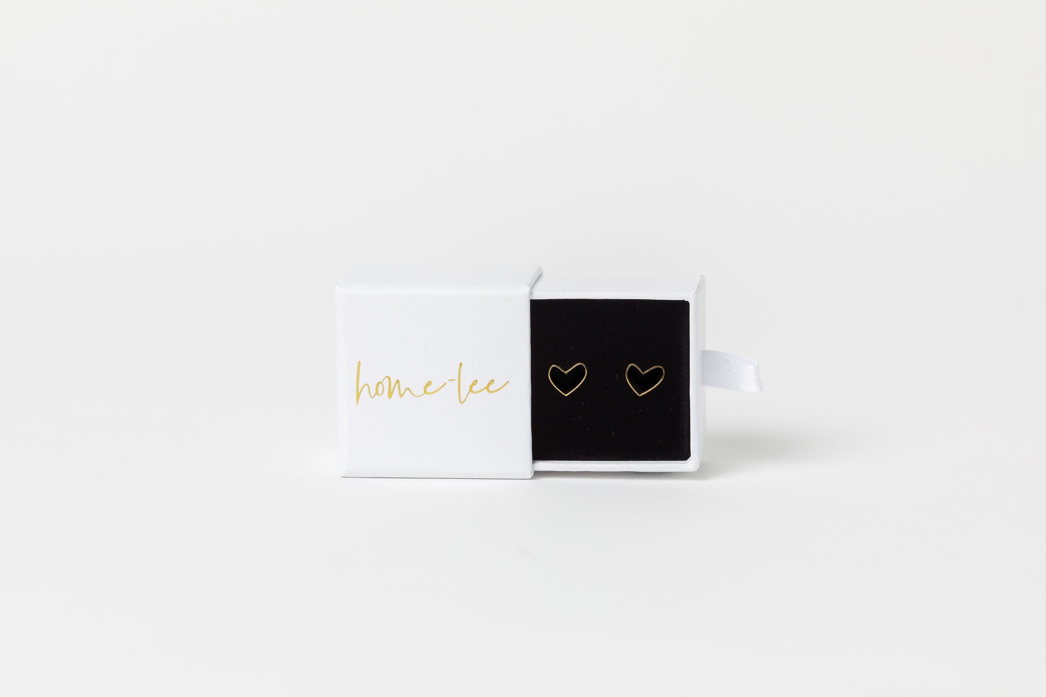 Studs - Heart - Black