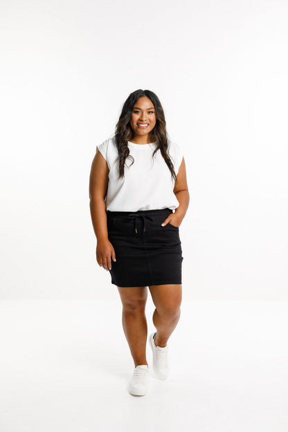 Denim Mini Skirt - Jet Black