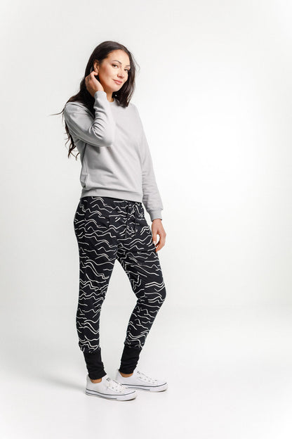Camilla Crew - Winter Weight - Pewter with Embroidered X