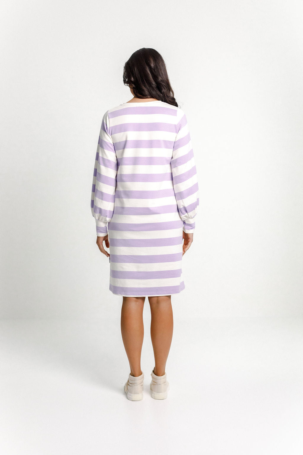 Laylah Dress - Winter Weight - Sale - Violet Stripe