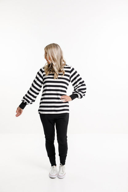 Laylah Top - Black &amp; White Stripes