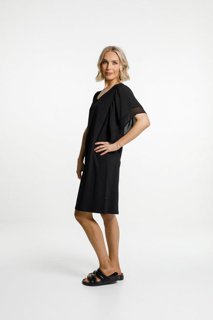 Lola Dress - Black with Black Sleeves