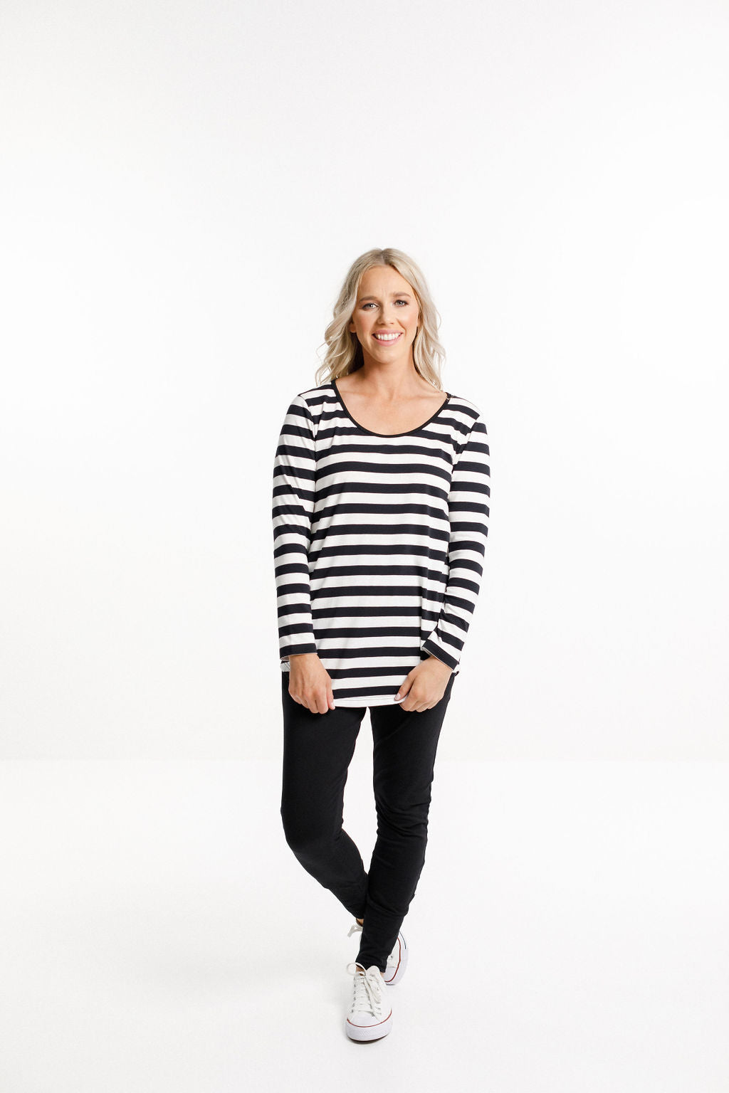 Long Sleeve Tee - Black &amp; White Stripes