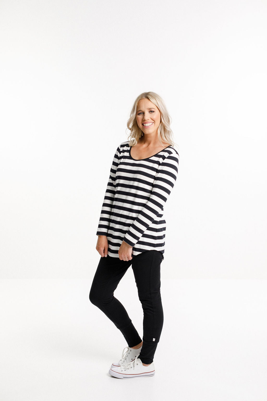 Long Sleeve Tee - Black &amp; White Stripes