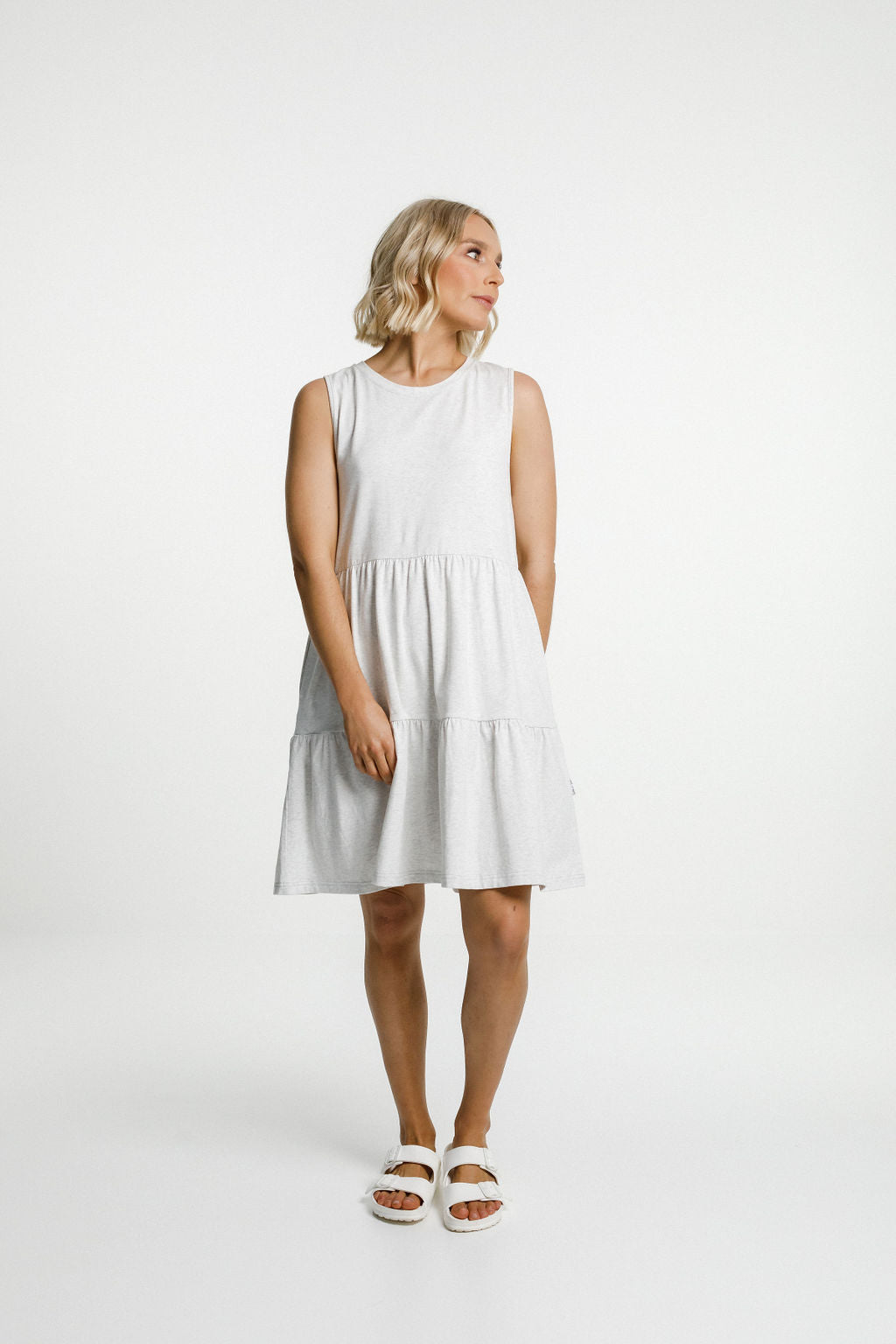 Kylie Singlet Dress - Light Marle