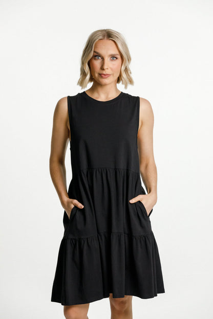 Kylie Singlet Dress - Black