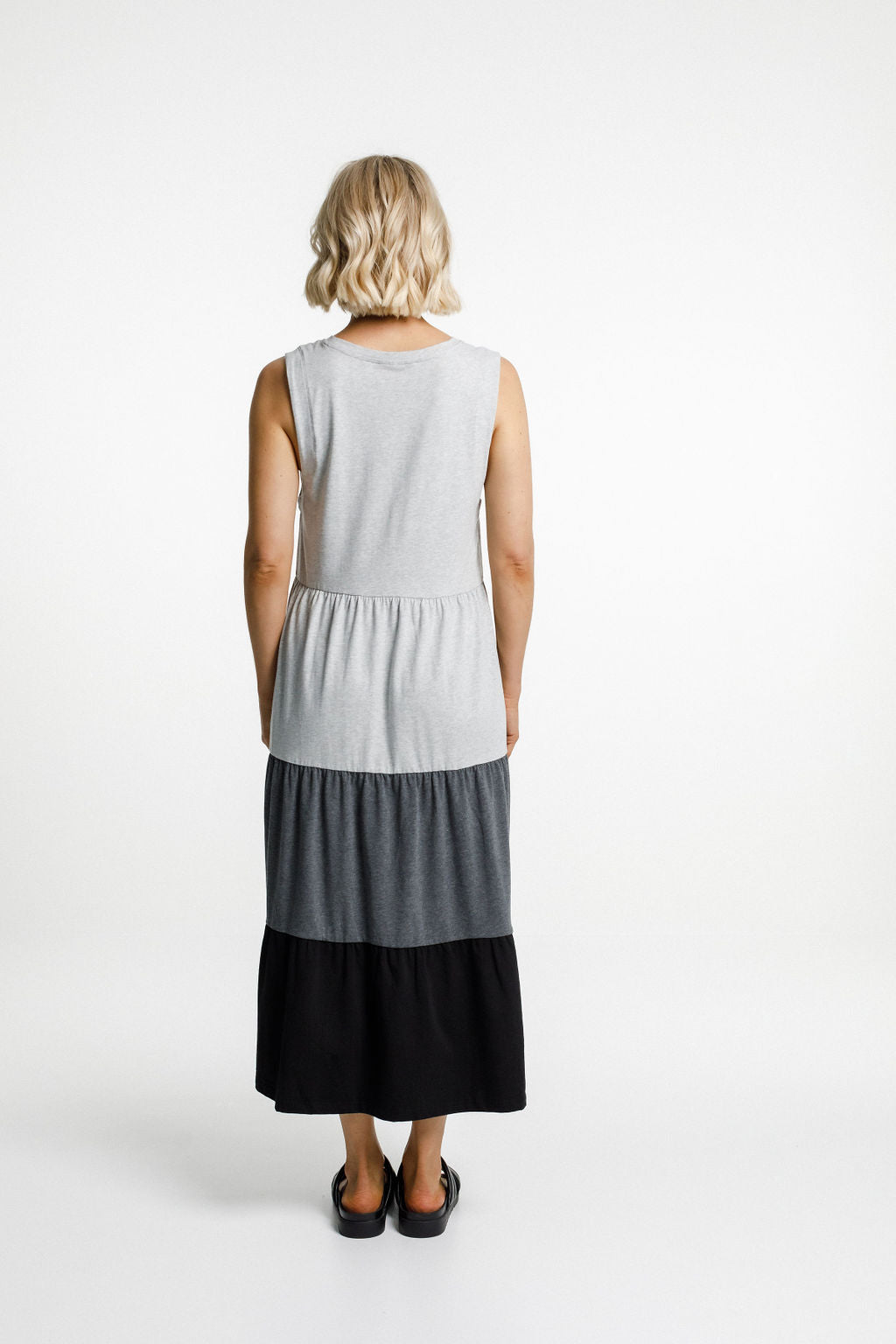 Kendall Singlet Dress - Grey/Charcoal/Black