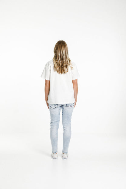 Chris Tee - White with Tonal Flocked X