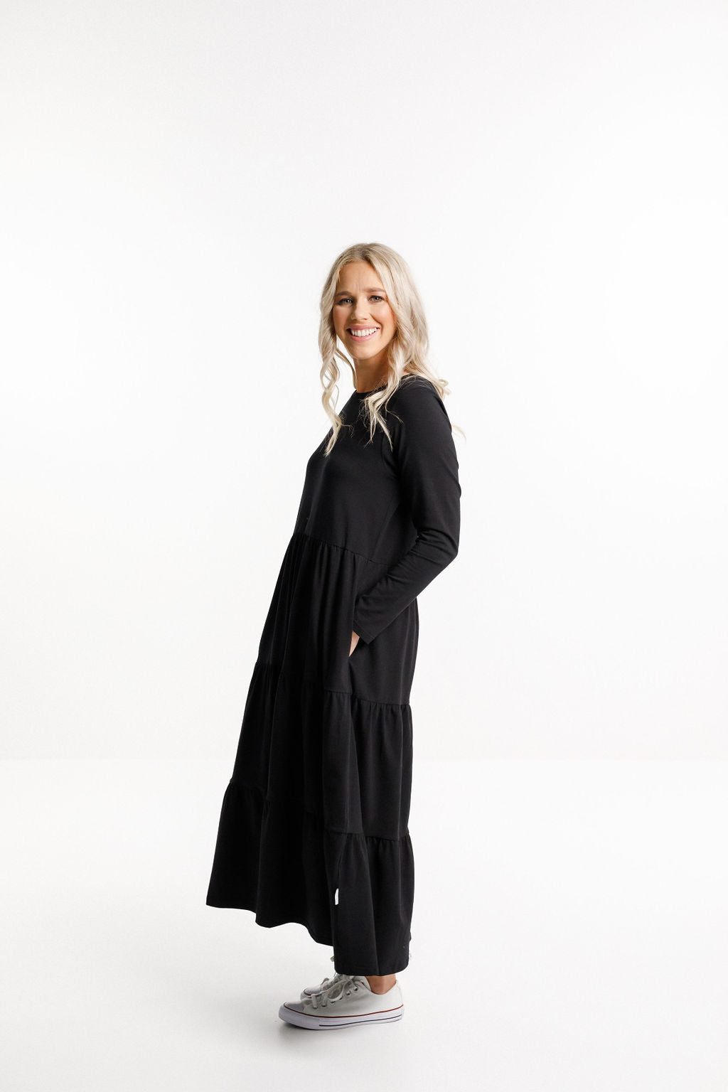 Long Sleeve Kendall Dress - Black