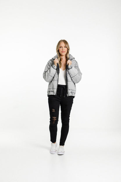 Aja Puffer Jacket - Grey Wash