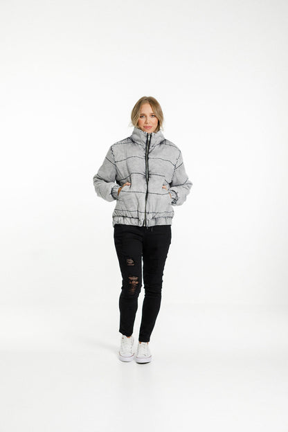 Aja Puffer Jacket - Grey Wash