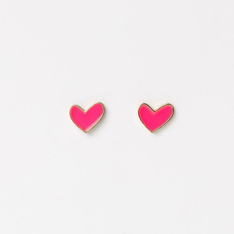 Studs - Heart - Neon Pink