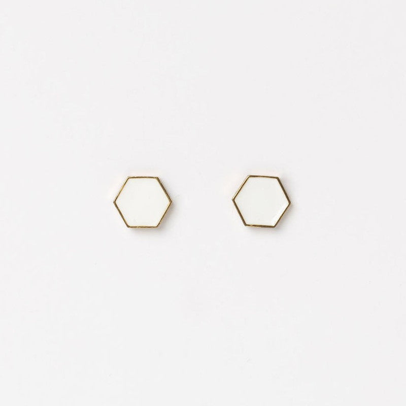 Studs - Hexagon - White