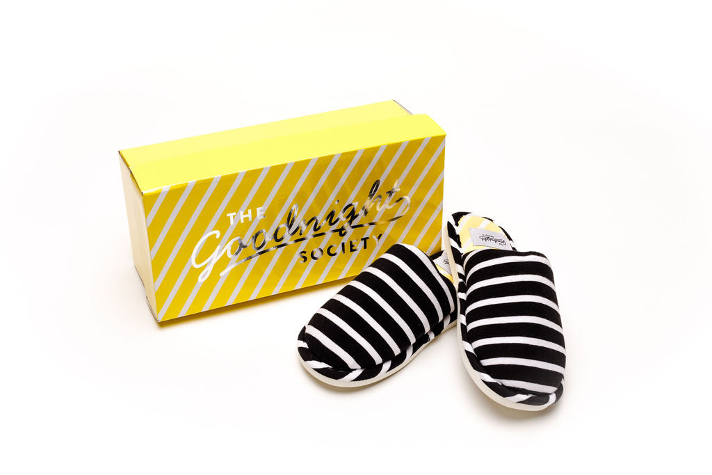 Hotel Slides - Black &amp; White Stripes